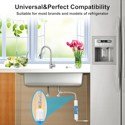 Purenat Inline Water Filter For Refrigerator And Ice Maker(1 Pack),1/4 Inch Push Connect Post Carbon Filter Replacement For Reverse Osmosis Water System,Include 1/4 Inch Water Line And Quick Connect Fittings thumb #4