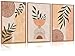 CHDITB Framed Boho Wall Art Set of 3, 16'x24' Mid Century Modern Wall Decor, Bohemian Sun Geometric Painting, Large Abstract Canvas Art Print for Living Room, Bedroom, Dining Room, Office, Bathroom