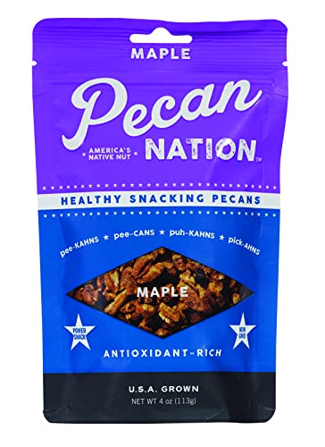 Pecan Nation Maple Snacking Pecans  4 oz Resealable Bag