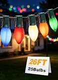 Formosa 26FT Upgraded C9 Opaque Multicolor LED Christmas String Lights, Cool‑to‑Touch Not Hot Commercial Grade UL Listed Indoor Outdoor String Lights for Xmas Tree, Patio, Holiday Party Decorations