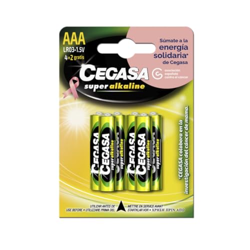 Pila CEGASA AAA LR03 Super alkalina 4+2 ASOC. contra Cancer DE Mama
