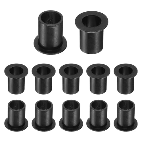 QUARKZMAN 12 Stück Flanschbuchsen Kunststoffbuchsen ID 13mm x OD 16.1mm x Länge 22.1mm Nylonbuchsen, Schwarz