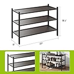 BMOSU 3-Tier Bamboo Shoe Rack Premium Stackable Shoe Shelf Storage Organizer for Hallway Closet Living Room Entryway Organizer(Black) - Image 2