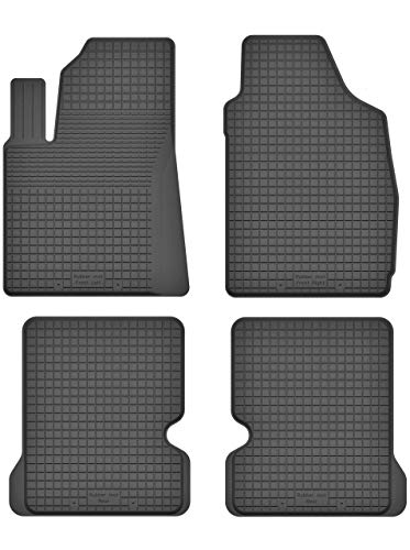 Ko-Rubbermat Alfombrillas de goma para coche, Alfombras de coche con borde de 1,5 cm de alto, Ajuste perfecto, Juego de 4 unidades