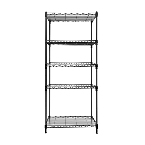 5-Tier Wire Shelving Unit And Storage, Shelves For Storage Height Adjustable Metal Wire Rack Shelving For Garage Kitchen Pantry Closet Laundry Bathroom Load 440Lbs (21.5 X 11.5 X 59.5 Inch) #TOP4