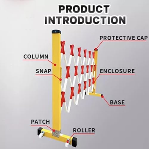 Barrière de circulation rouge 120 x 200 cm en métal rétractable