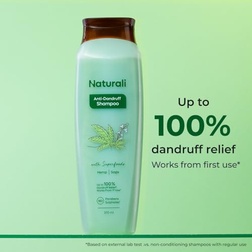 Naturali Anti-Dandruff Shampoo with Superfood Hemp Oil & Sage Extract | Up to 100% DANDRUFF RELIEF | Paraben & Sulphate Free Shampoo | Works from 1st Use 2 413CSfSvUGL. SL500