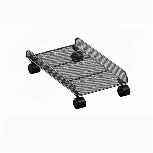 Soporte ajustable para CPU con ruedas bloqueables, soporte metálico para monitor y PC, usado bajo escritorio, negro miniatura 1