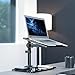 VIVO Free Standing Single Laptop Desk Stand with Sleek Glass Base, Adjustable Arm with Ventilated Notebook Tray, Fits up to 17 inch Laptops, Black, STAND-V001FGL