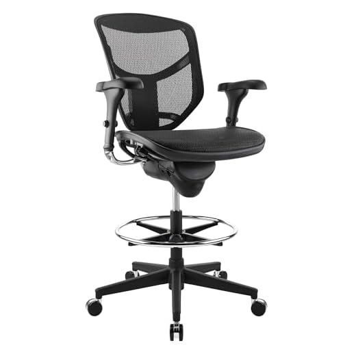 Workpro™ - Chair - 9000 Series Quantum Stool Mid-Back Chair - 52-3/4" H x 25-7/16" W x 27-7/16" D - 27.5" x 21.5" x 25.2