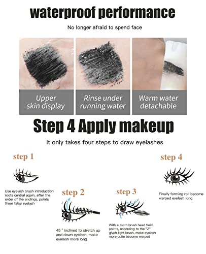 4D Silk Fiber Lash Mascara, 2 In 1 Thrive Mascara For Natural Lengthening And Thickening Effect(Pack Of Black) #TOP4