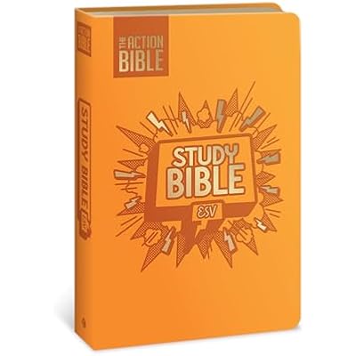 The Action Bible Study Bible Esv, Leathersoft, Orange, Full Color