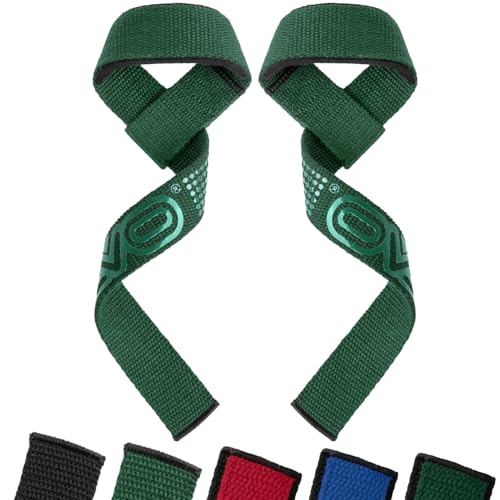 EVO Fitness Alças antiderrapantes para levantamento de pesos, ginásio, levantamento de potência, levantamento de pesos, culturismo, treino, treino de força, punhos de barra