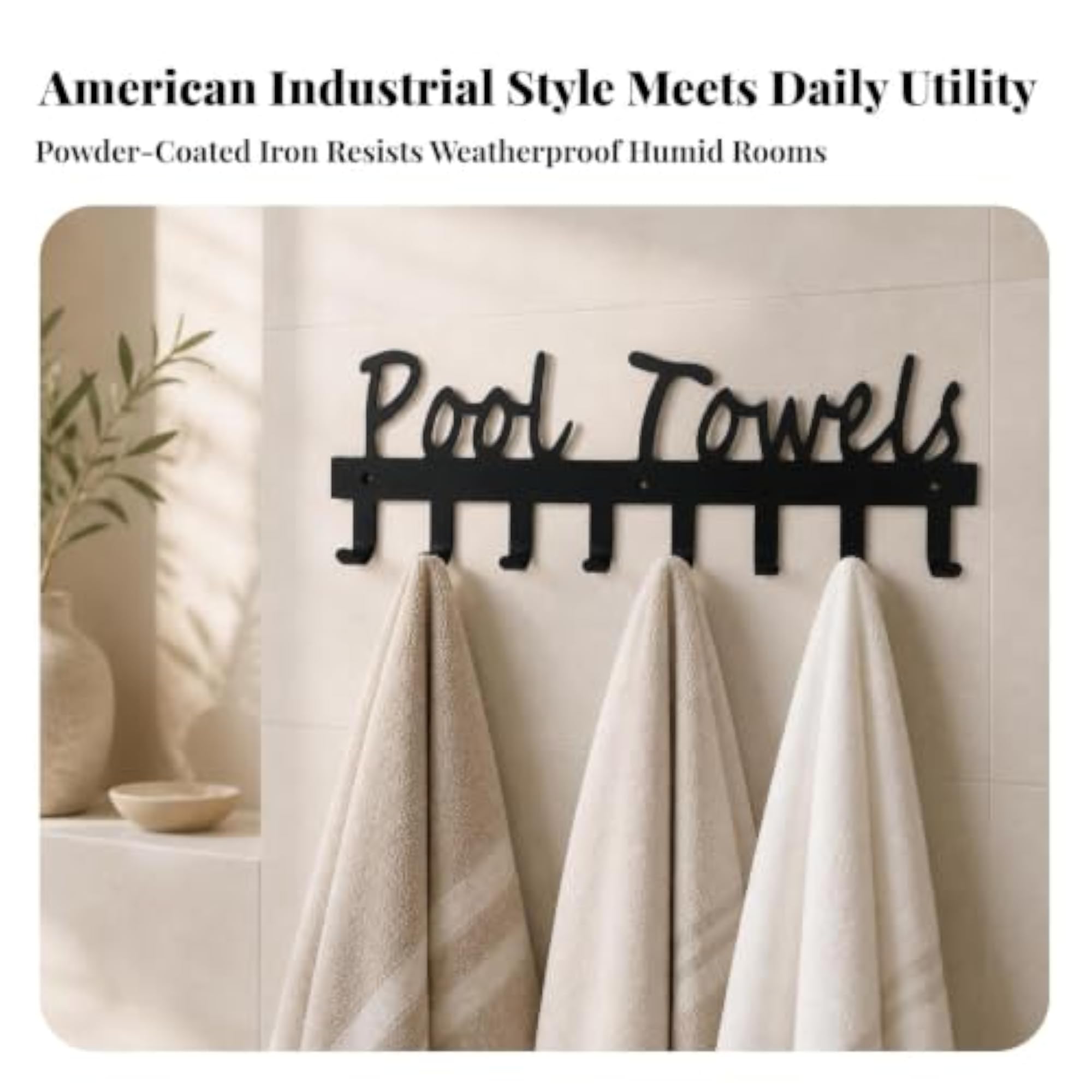 Sturdy Iron Decorative Pool Towel Rack