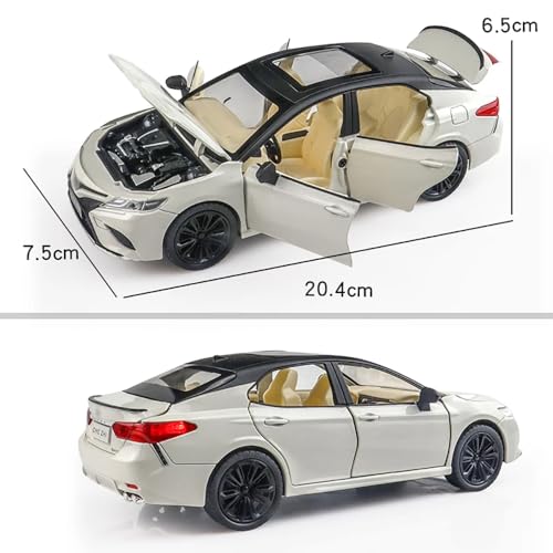 Image of 1:24 Scale Toyo Camry Toy Car Die Cast Metal Cars for Kids Diecast Toy Car Light Sound Pullback Openable Door, Red