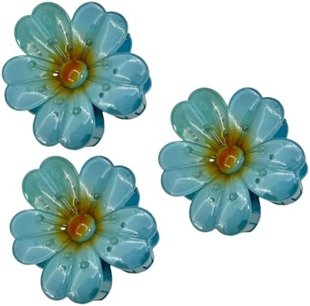 4 Große Haarklammern Damen – Rutschfeste Haarklemmen Mit Blumen & Kristallen, Goldfarben