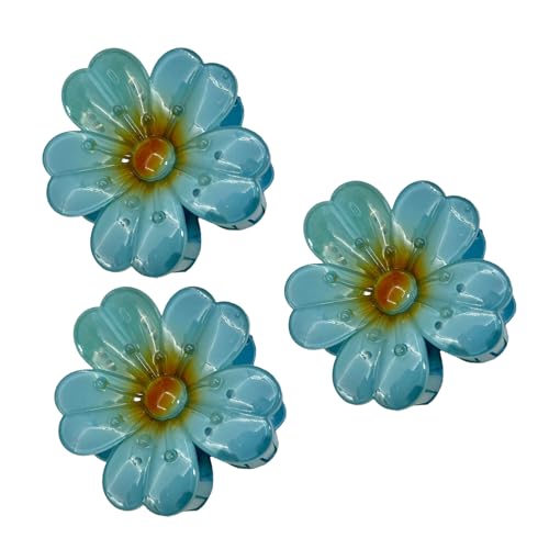 Pinza para el cabello en forma de flor,3 piezas Accesorios de peluquería antideslizantes,Pinzas de garra para cabello grueso y fino | para viajes vacaciones verano playa y