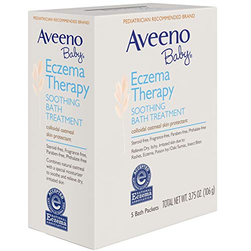 (4 Pack) Aveeno Baby Eczema Therapy Soothing Baby Bath Treatment, 5 Count-3.75Oz #TOP1