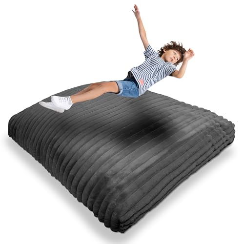 Matini Home Crash Pad - Sensory Pad with Cover Foam Blocks for Kids and Adults, Ideal Gymnastics Equipment - Charcoal 60