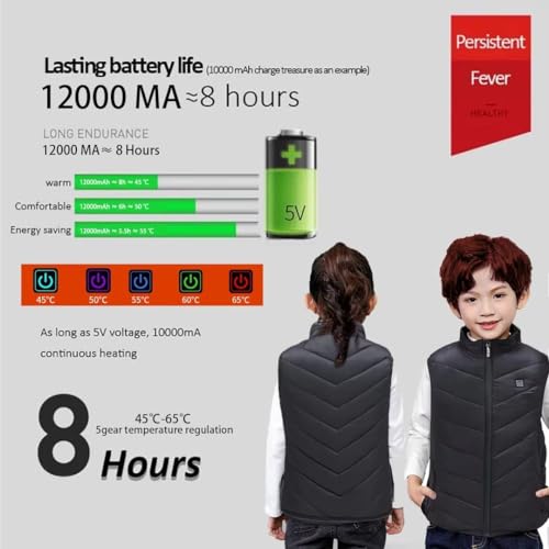 Heated Vest Heated Jacket for Boys Girls,Youth Kids Jackets Vest,Winter Coats,Heated Clothing[Battery Not Included]4
