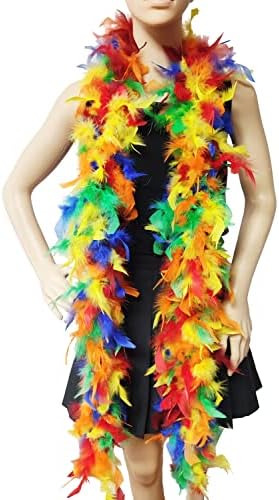 KAWAII 47 Gram 6.4Feet LongFeather Boa, Chandelle Feather Boa Great for Party, Kids Party, Halloween Costume, Christmas TreeDecoration