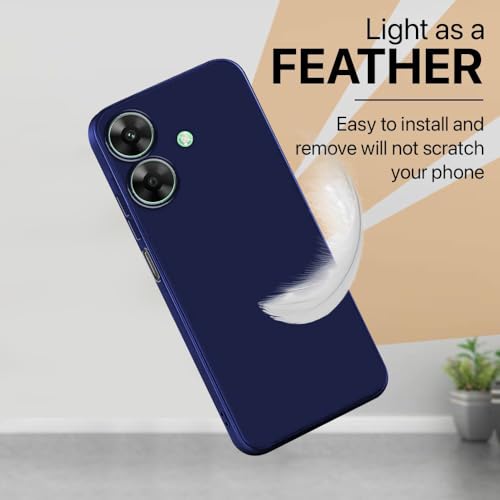 Image of Back Cover for Realme C61 4G / Narzo N61 4G | Full Camera Protection | Premium Liquid Silicon Case | Flexible Bumper Case for Realme C61 4G / Narzo N61 4G (Dark Blue)