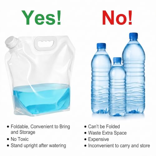 MAQUITA 20 Pcs Bolsa de Agua Plegable de Emergencia, Contenedor de Agua Plegable de 1.3 Gal, Almacenamiento Claro de Plástico para Camping, Senderismo, Viajes, Emergencia, Libre de BPA, Antiderrame, Congelable miniatura 3
