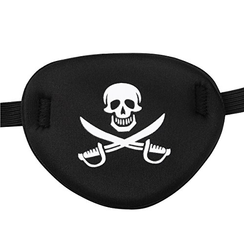 Nuolux Pirate Eye Patch Skull Crossbone Eye Patch Eye Mask Pirate Accessories For Halloween (Black) #TOP3
