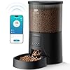 IMIPAW Distributore Automatico Cibo Gatti, Controllato da APP, 2.4G | 5G WiFi Alimentazione a Distanza, 10 Pasti al Giorno, 4L Dispenser Cibo Secco per Animali Di Piccola e Media Taglia (Nero, 4L)