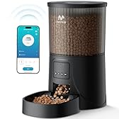 IMIPAW Distributore Automatico Cibo Gatti, Controllato da APP, 2.4G | 5G WiFi Alimentazione a Distanza, 10 Pasti al Giorno, 4L Dispenser Cibo Secco per Animali Di Piccola e Media Taglia (Nero, 4L)