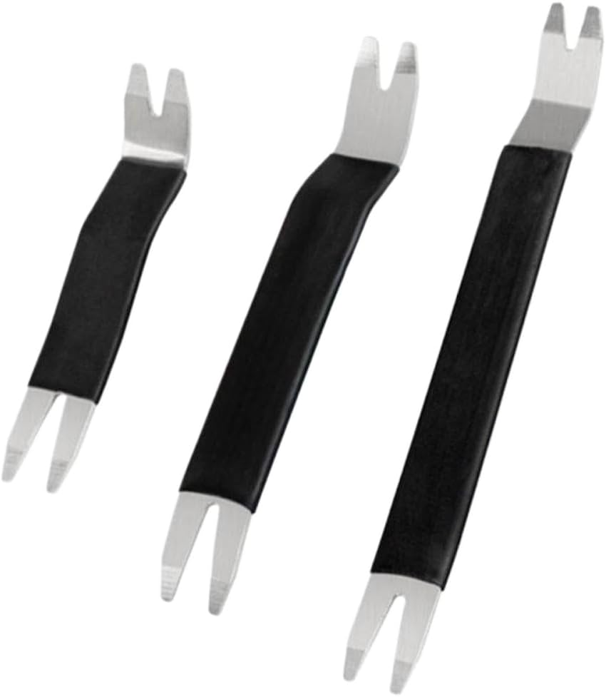 6Pcs Portable Auto Door Clip Trim Removal Tools Kit Car Dashboard Audio Radio Panel Repair Metal Pry Disassembly Tool Compatible with Automotive Applications