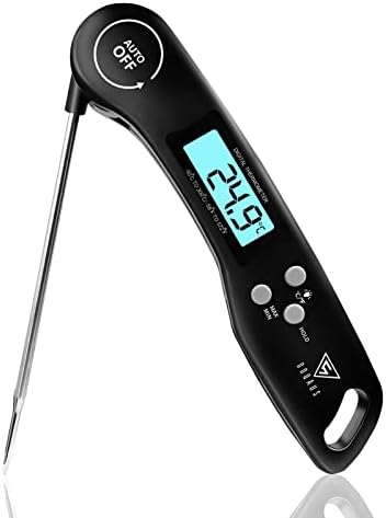DOQAUS Meat Thermometer, 3s Instant Read Food Thermometer-Backlit LCD, Foldable Probe, Auto On/Off, ±1℃ Accuracy, Food Probe for BBQ Grill, Kitchen Cooking, Milk, Black - View 3