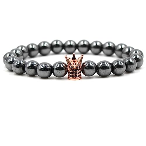 Bracelet pierre naturelle couronne pour couple, le symbole d'un lien unique partagé à deux