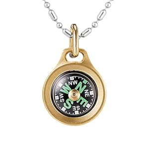 MecArmy CMP Mini Titanium/Brass Grade Compass, Pocket Survival Compass, Waterproof IPX5 Hiking Compass, Special Necklace Compass – Survival Hiking Gear for Women and Men