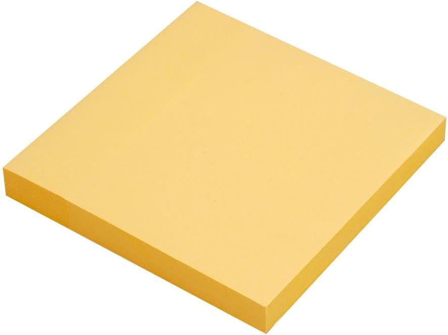 Sticky Notes - Sticky Notes - Sticky Notes Set - Self-Adhesive Notes - Postit Sticky Notes - Reusable Sticky Notes - Pastel Sticky Notes - 75 x 75 mm 100 Cards - Yellow