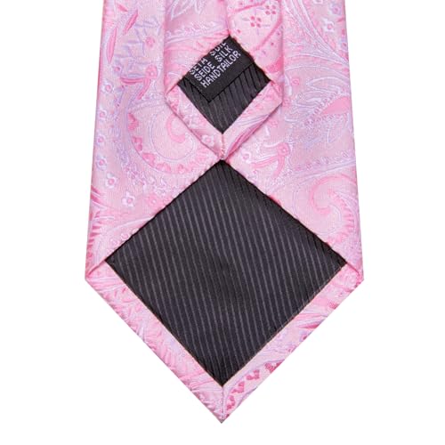 Image of Barry.Wang Flower Ties for Men Handkerchief Cufflinks Set Wedding Necktie Set Party