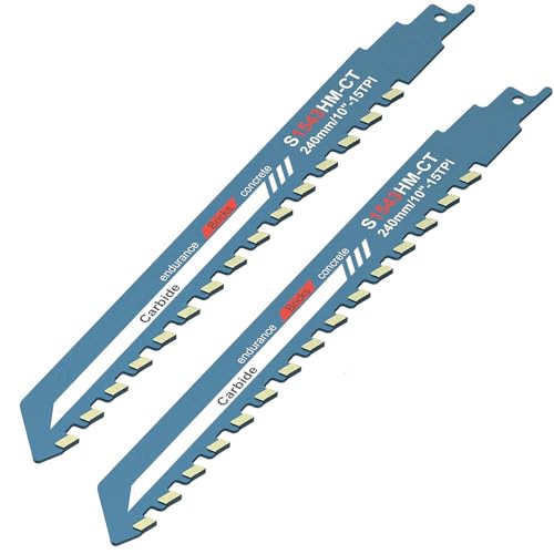 2 Pcs Reciprocating Saw Blades, Concrete Reciprocating Saw Blade,10in Universal Carbide Reciprocating Saw Blade, Universal Cutting Recip Sabre Saw Blade for Cement Composite Wood Panels Bricks - Image 8