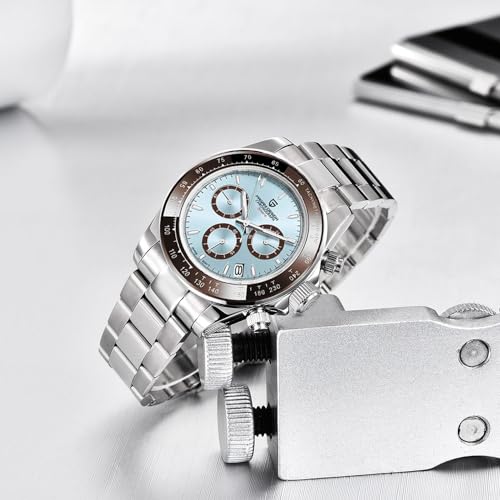 HaiQin Pagani Design Men’s Watches Full Stainless Steel Analogue Quartz Wrist Watch for Men Luxury Waterproof Dress Wristwatch Date…