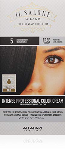 Il Salone Milano Permanent Hair Color Cream - 5 Medium Brunette Hair Dye - Professional Salon - Premium Quality - 100% Gray Coverage - Paraffin Free - Ethyl Alcohol Free - Moisturizing Oils