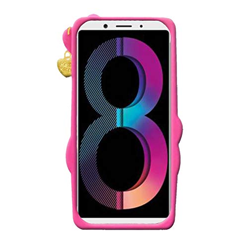 Image of Unirock Hello Kitty Back Case Cover for OPPO A83 | 3D Cute Hello Kitty Case |Soft Silicone Rubber Back Cover with Pendant Kitty Cover for OPPO A83 (Pink)