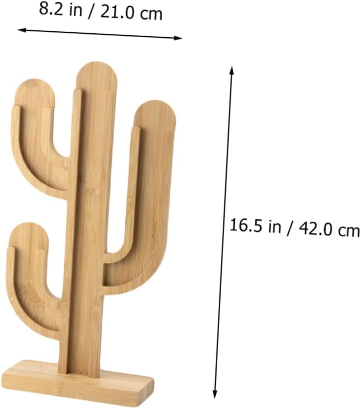 Alipis Bamboo Cactus Coffee Holder Organizer Storage for Kitchen and Bar Stylish Tabletop Stand for Coffee Capsules