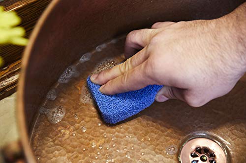 Image of Sinkology SSCRUB-101-3 Breeze Non-Scratch and Odor Resistant Silicone Scrubber Package of 3 Sponges, Blue, 3 Piece