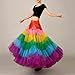 Eforcase Women Maxi Mesh Tulle Skirt Floor Length Overlay Long Tutu Skirts Prom Underskirt Ballet Tutu Skirt Full Petticoat Rainbow