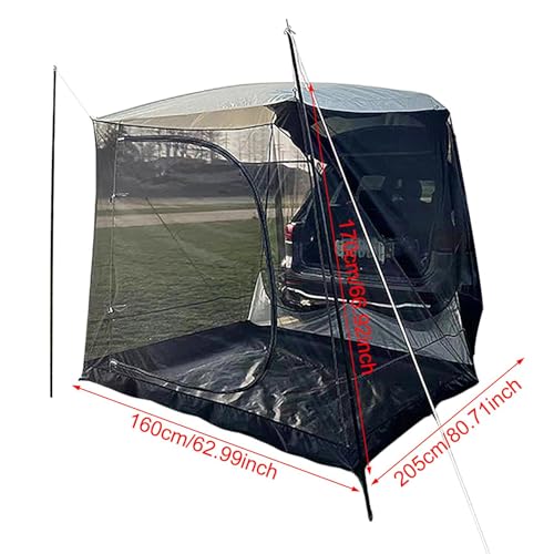 mivceklw Car Camping Rear Tent, Large 5 to 6 Persons Car Tent with Shade Canopy, Lightweight Compact Design with Storage Bag for CUVs, SUVs, and Minivans - Image 2