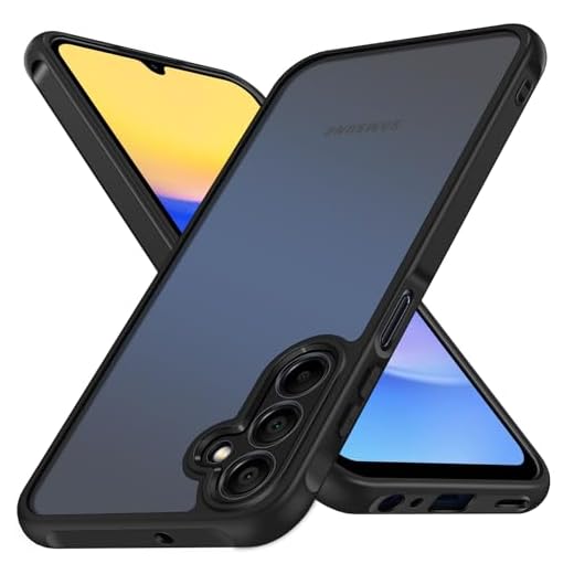 ivoler Funda Mate Negro para Samsung Galaxy A15 4G / A15 5G, [Protección Lente Cámara] [Protección Militar] Carcasa Protectora Antigolpes Trasera Translúcida Antihuellas Silicona Case