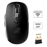 NEWWAY - RF02 Wireless 2,4 GHz Tastatur Maus Pack mit Matte - Deutsche Tasten (QWERTZ) 105 Tasten 13 Multimedia-Tastenkombinationen - Maus 6 Tasten - USB-Empfänger - Schwarz