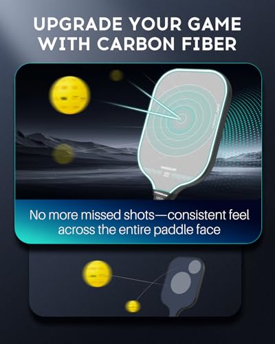 image for VINSGUIR Pickleball Paddle, Carbon Fiber Surface (CFS) High Grit & Spi
