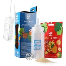 Blue River Diets Complete Crested Gecko Food | All Natural Gecko Food Made in the UK| 60g Fruit and Bug With Mixing Bottle