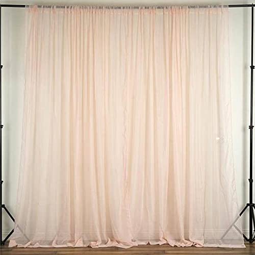 Tableclothsfactory 10FT Fire Retardant Blush Sheer Voil Curtain Panel Backdrop - Premium Collection