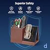 Cargador inalámbrico TopMade con soporte para bolígrafos, organizador de escritorio multifuncional y almacenamiento, accesorios de escritorio para oficina en casa, soporte para lápices/control remoto con soporte de carga rápida para teléfono (marrón) 8